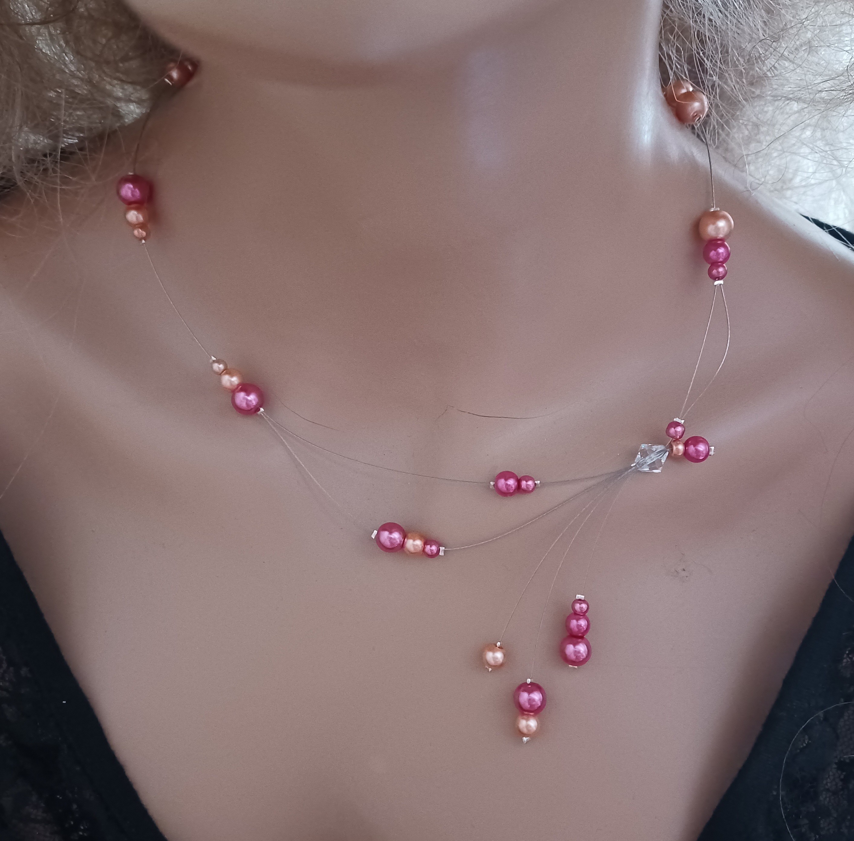 COLLIER MARIAGE FUCHSIA CORAIL