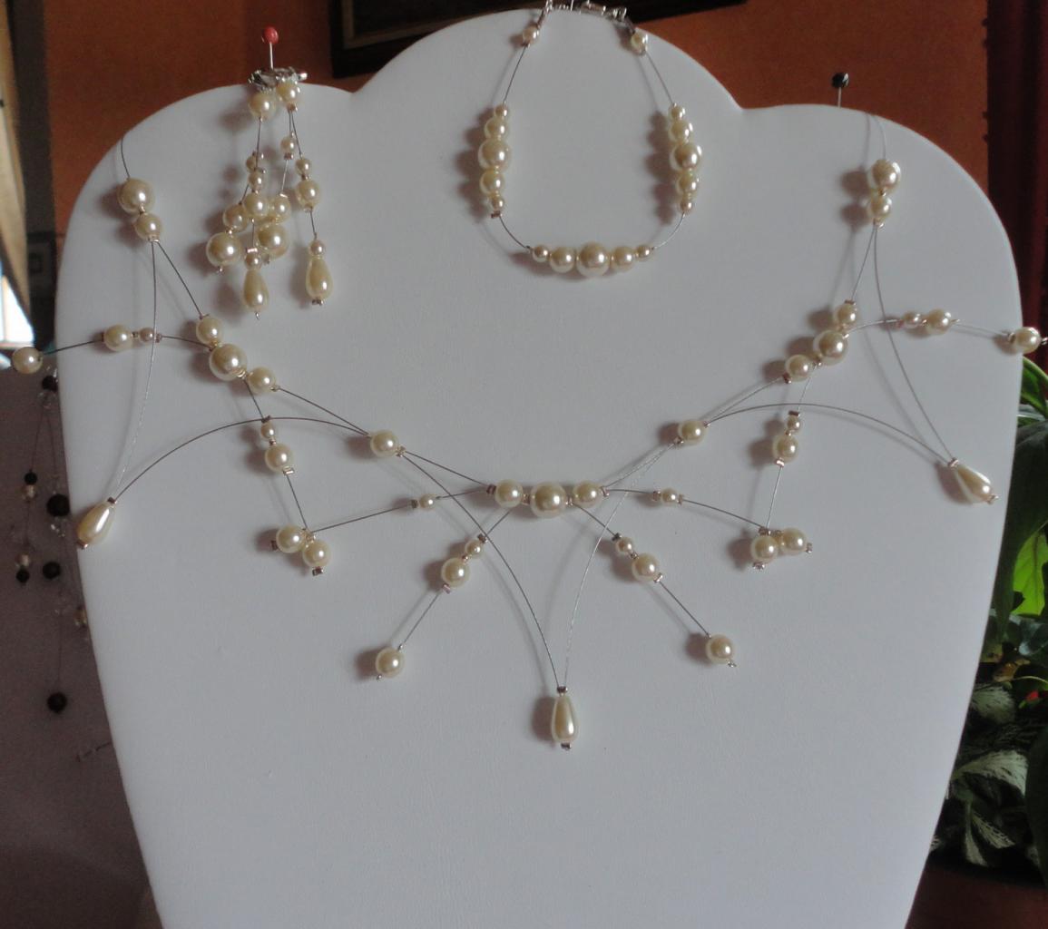 Parure mariage perles nacrées ivoire 