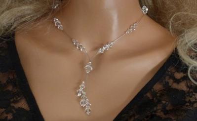 Collier mariage, collier mariée, cristal, toupies