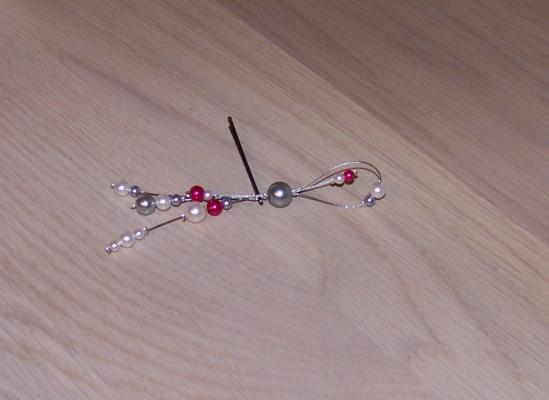 Bijou de cheveux fuchsia gris