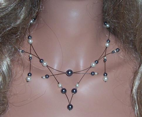Collier mariage ivoire gris