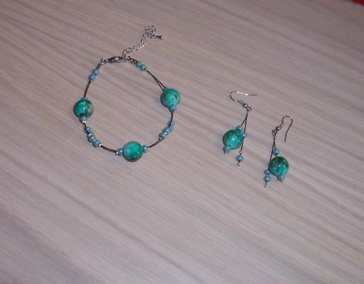 Accessoires mariage couleur bracelet boucles d'oreilles