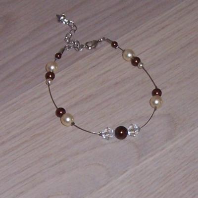 Bracelet mariage chocolat ivoire