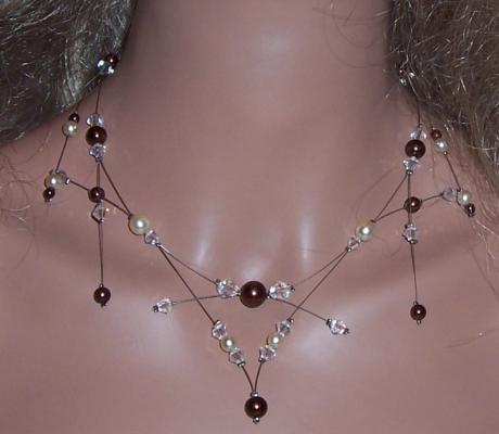 collier mariage bordeaux ivoire