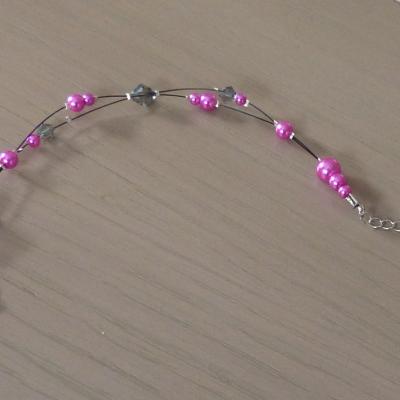 Bracelet mariage, bracelet fuchsia