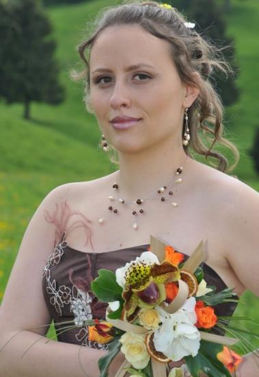 Collier mariage chocolat ivoire