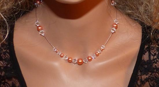 Collier mariage corail