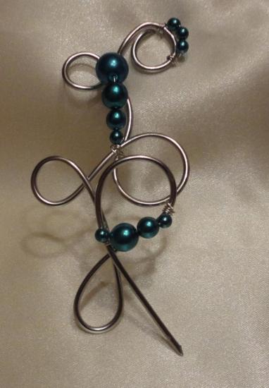 Accessoires mariage , bijou de cheveux mariage Bijou cheveux fil alu et perles nacrées