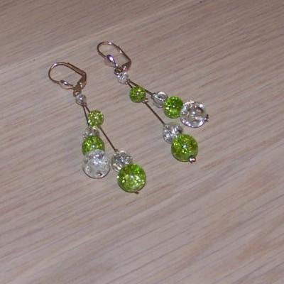 Boucles d'oreilles vert cristal