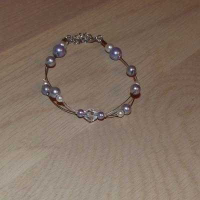 Bracelet mauve  clair cristal