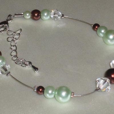 Bracelet mariage vert chocolat cristal