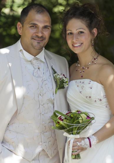 collier mariage bordeaux ivoire