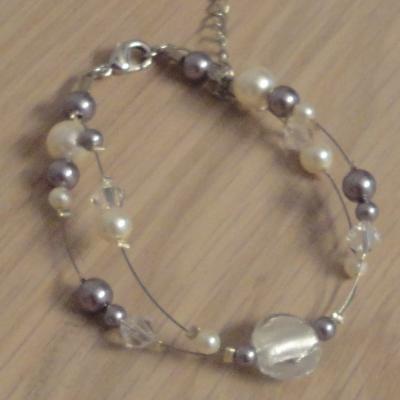 Bracelet ton mauve cristal