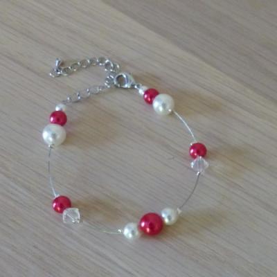 Bracelet mariage rouge blanc