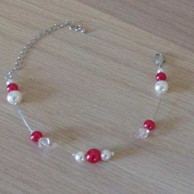 Bracelet mariage rouge blanc